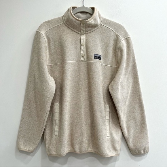 Eddie Bauer Other - Eddie Bauer Men's 1/4 Snap Button Side Pockets Oatmeal Sweater Fleece Sz Small